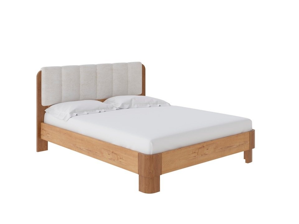 Кровать Wood Home Lite 2 ЛДСП Белый жемчуг/Белая эмаль (сосна)/Casa Лунный